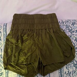 Olive Green free people movement the way home shorts size xs